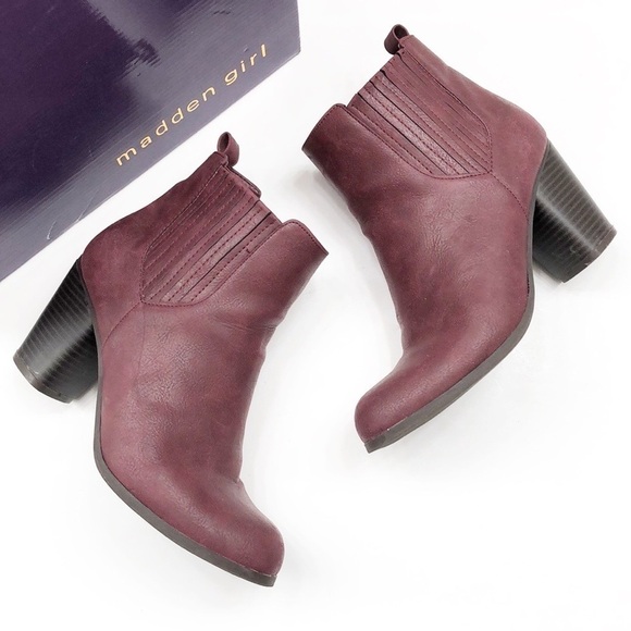 Madden Girl Davina burgundy ankle bootie - Picture 1 of 11